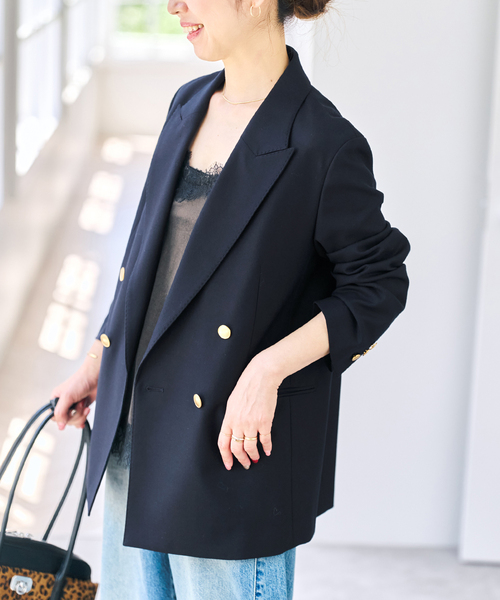 Spick & Span(スピックアンドスパン)の「《追加》ウールブレンドダブルブレストジャケット(テーラードジャケット・レディース・ネイビー/ブラウン・34/36/38/40)」の19枚目の写真