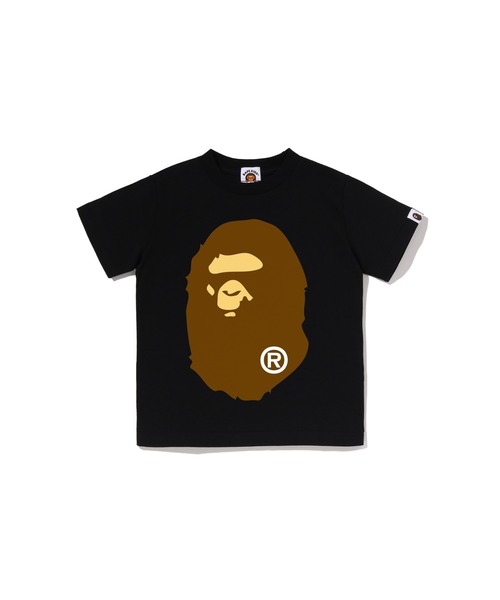 A BATHING APE(アベイシングエイプ)の「BIG APE HEAD TEE(Tシャツ/カットソー・キッズ・ブラック・130/110/120/90/140/100)」の1枚目の写真