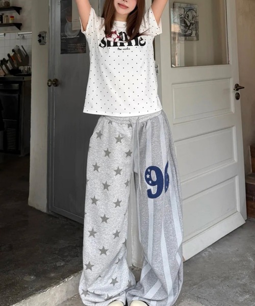 AsheKsha（アシクシャ）の「星と数字のグレー切り替えパンツ（スウェットパンツ・レディース・グレー・F）」の19枚目の写真