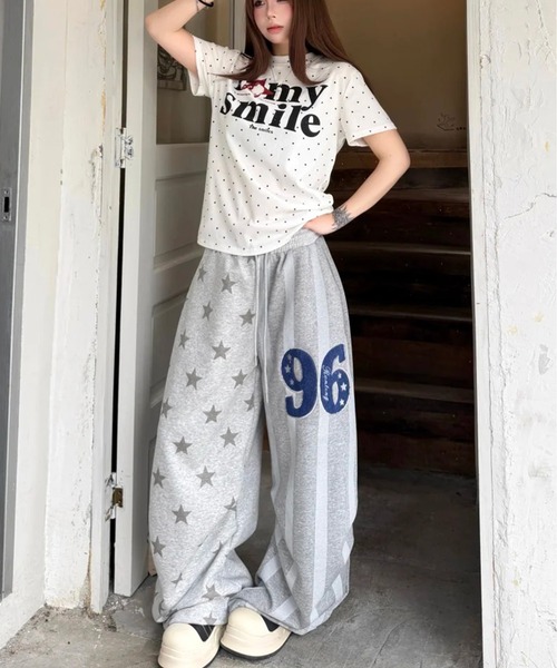 AsheKsha（アシクシャ）の「星と数字のグレー切り替えパンツ（スウェットパンツ・レディース・グレー・F）」の20枚目の写真
