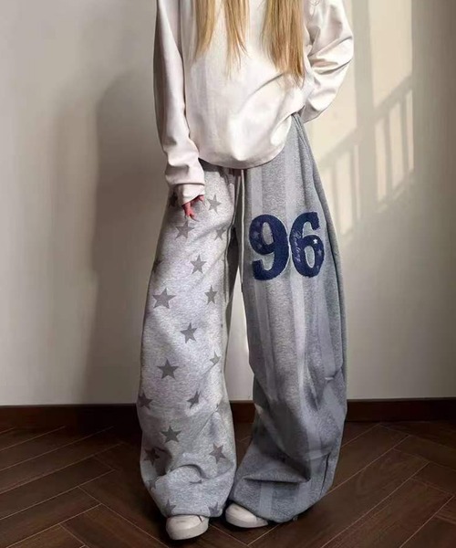 AsheKsha（アシクシャ）の「星と数字のグレー切り替えパンツ（スウェットパンツ・レディース・グレー・F）」の22枚目の写真