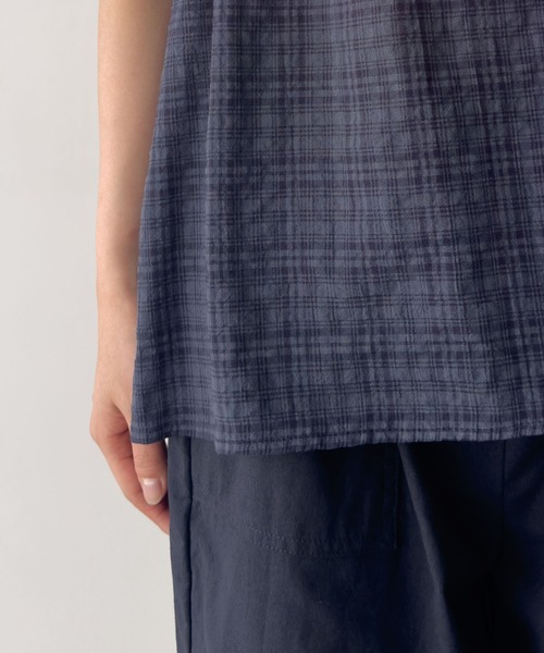 CANAL JEAN(キャナルジーン)の「El mar ガーゼチェックキャミチュニック(キャミソール・レディース・ネイビー・ONE SIZE)」の9枚目の写真