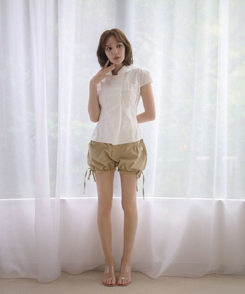 M DOLLY(エムドリー)の「French button betty tops / フレンチボタンベティトップス(シャツ/ブラウス・レディース・ホワイト/ベージュ・FREE)」の11枚目の写真