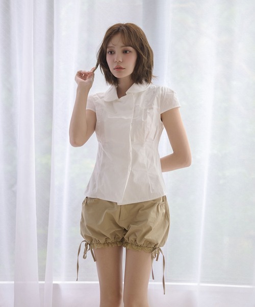 M DOLLY(エムドリー)の「French button betty tops / フレンチボタンベティトップス(シャツ/ブラウス・レディース・ホワイト/ベージュ・FREE)」の8枚目の写真