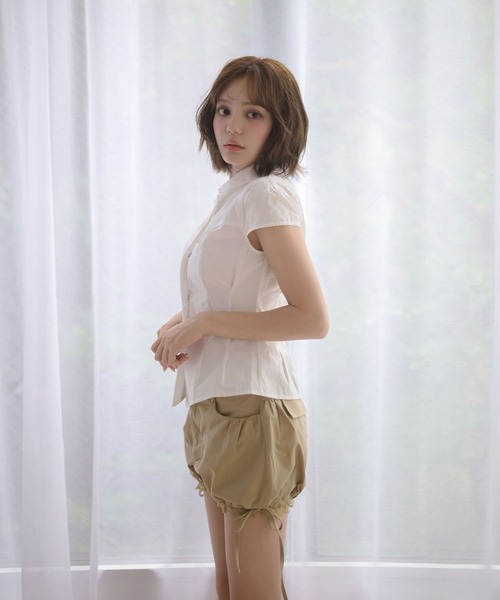 M DOLLY(エムドリー)の「French button betty tops / フレンチボタンベティトップス(シャツ/ブラウス・レディース・ホワイト/ベージュ・FREE)」の9枚目の写真