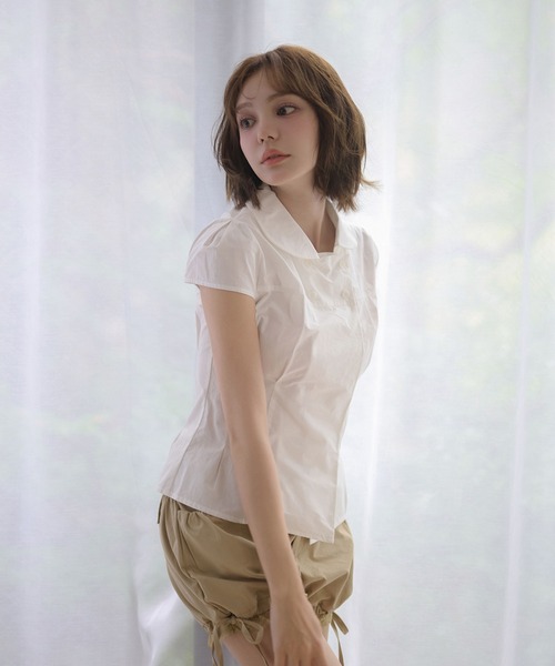M DOLLY(エムドリー)の「French button betty tops / フレンチボタンベティトップス(シャツ/ブラウス・レディース・ホワイト/ベージュ・FREE)」の10枚目の写真