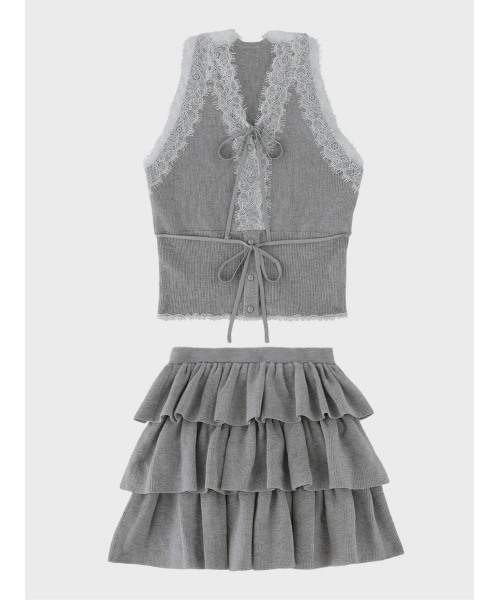 M me eme(エムミーエメ)の「Ribbon lace fit line setup(eme11083)(セットアップ・レディース・ピンク/グレー・FREE)」の21枚目の写真