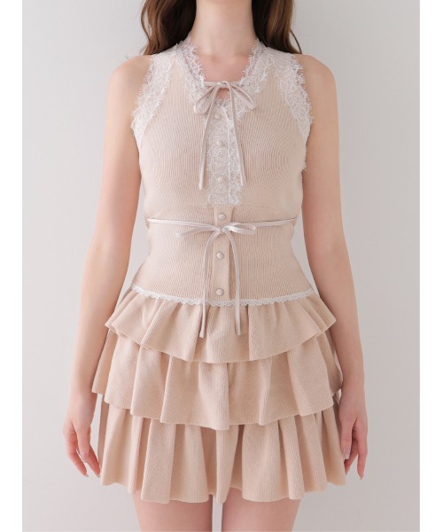 M me eme(エムミーエメ)の「Ribbon lace fit line setup(eme11083)(セットアップ・レディース・ピンク/グレー・FREE)」の13枚目の写真