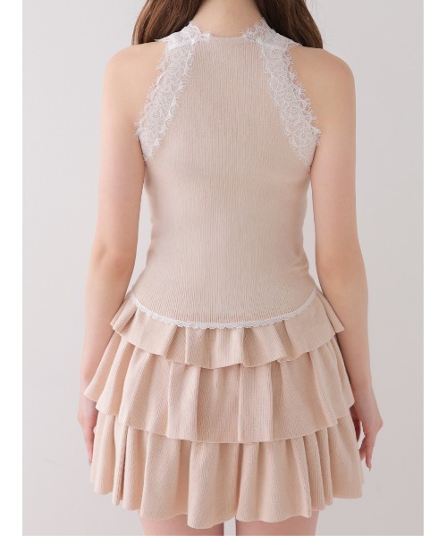 M me eme(エムミーエメ)の「Ribbon lace fit line setup(eme11083)(セットアップ・レディース・ピンク/グレー・FREE)」の3枚目の写真