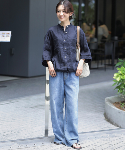 JOURNAL STANDARD relume(ジャーナルスタンダード レリューム)の「《追加 / 新色》カラーリネンドロストシャツ(シャツ/ブラウス・レディース・ホワイト/ダークブルー/ブルー系その他/ネイビー・FREE)」の11枚目の写真
