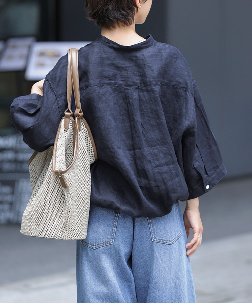 JOURNAL STANDARD relume(ジャーナルスタンダード レリューム)の「《追加 / 新色》カラーリネンドロストシャツ(シャツ/ブラウス・レディース・ホワイト/ダークブルー/ブルー系その他/ネイビー・FREE)」の16枚目の写真
