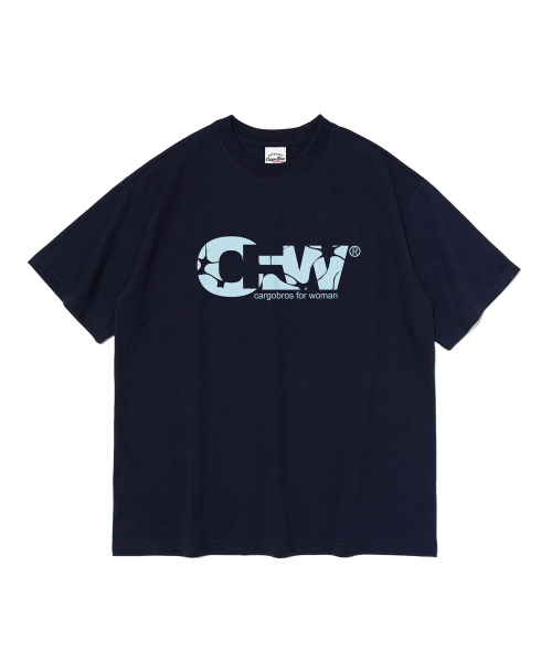 CARGOBROS FOR WOMAN(カーゴブロスフォーウィメン)の「CFW クラックロゴ 半袖Tシャツ (ネイビー)(Tシャツ/カットソー・レディース・その他・SMALL/MEDIUM/LARGE/X-LARGE/2XL)」の2枚目の写真