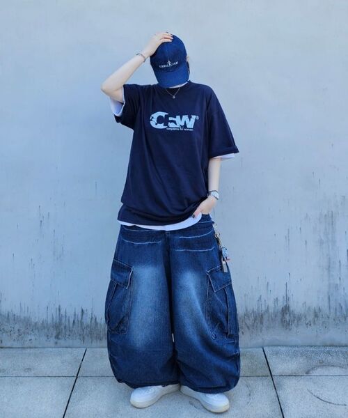 CARGOBROS FOR WOMAN(カーゴブロスフォーウィメン)の「CFW クラックロゴ 半袖Tシャツ (ネイビー)(Tシャツ/カットソー・レディース・その他・SMALL/MEDIUM/LARGE/X-LARGE/2XL)」の10枚目の写真