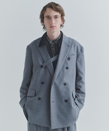 Super 120s Wool Twill Suspender Tape Double Breasted Jacket