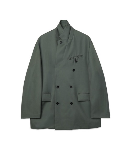 CULLNI(クルニ)の「Super 120s Wool Twill Suspender Tape Double Breasted Jacket(テーラードジャケット・メンズ・グレー/グリーン/ブラック・1)」の6枚目の写真