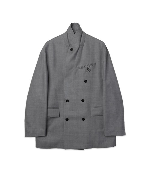 CULLNI(クルニ)の「Super 120s Wool Twill Suspender Tape Double Breasted Jacket(テーラードジャケット・メンズ・グレー/グリーン/ブラック・1)」の13枚目の写真