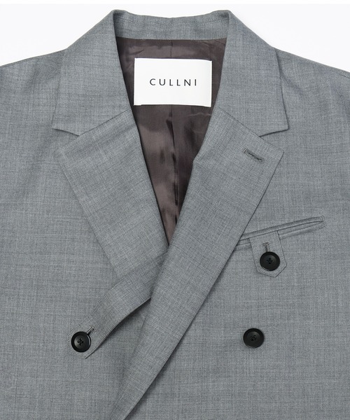CULLNI(クルニ)の「Super 120s Wool Twill Suspender Tape Double Breasted Jacket(テーラードジャケット・メンズ・グレー/グリーン/ブラック・1)」の14枚目の写真