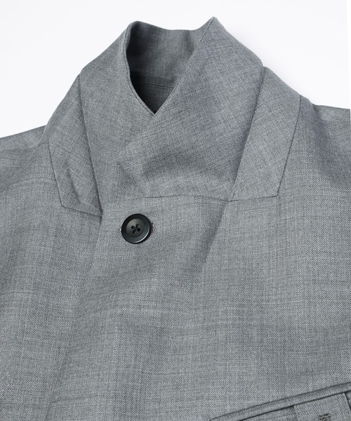 CULLNI(クルニ)の「Super 120s Wool Twill Suspender Tape Double Breasted Jacket(テーラードジャケット・メンズ・グレー/グリーン/ブラック・1)」の16枚目の写真