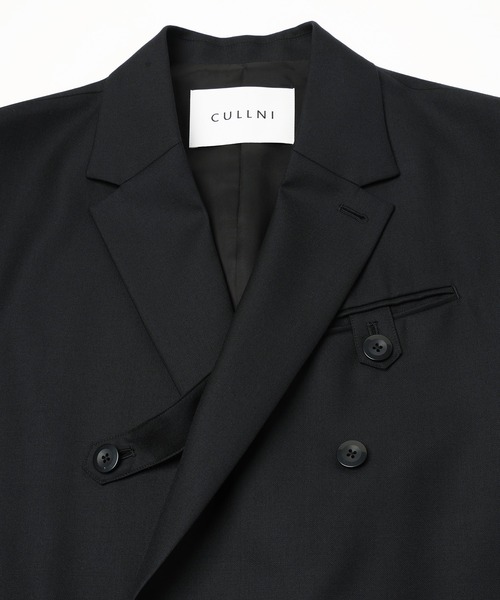 CULLNI(クルニ)の「Super 120s Wool Twill Suspender Tape Double Breasted Jacket(テーラードジャケット・メンズ・グレー/グリーン/ブラック・1)」の21枚目の写真