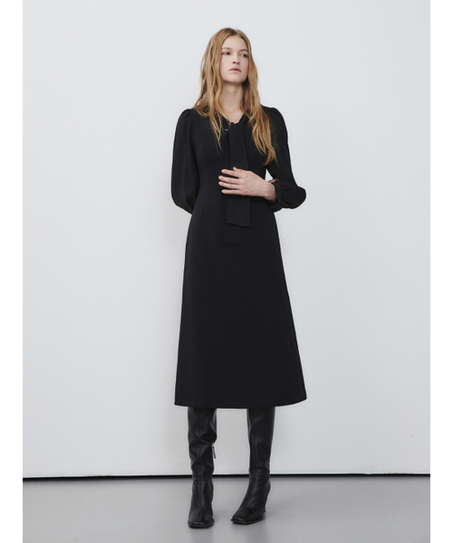 LETQSTUDIO(レチケットスタジオ)の「シフォンプッシュボウドレス、ブラック(ワンピース・レディース・その他・SMALL/MEDIUM)」の2枚目の写真
