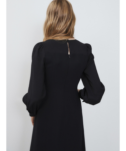 LETQSTUDIO(レチケットスタジオ)の「シフォンプッシュボウドレス、ブラック(ワンピース・レディース・その他・SMALL/MEDIUM)」の3枚目の写真