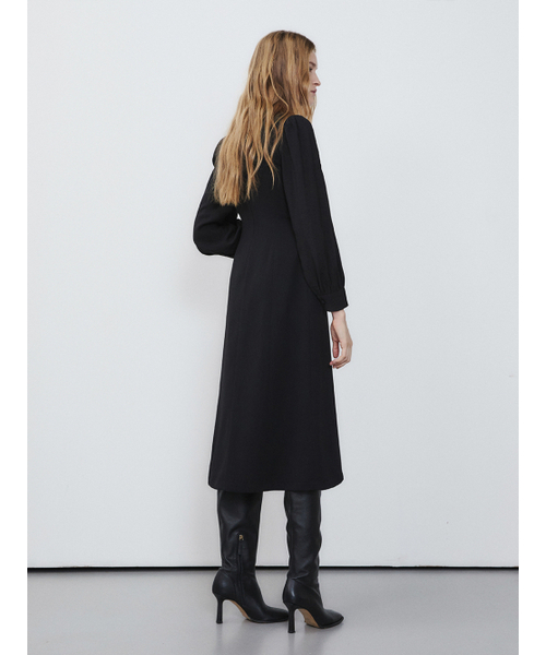 LETQSTUDIO(レチケットスタジオ)の「シフォンプッシュボウドレス、ブラック(ワンピース・レディース・その他・SMALL/MEDIUM)」の4枚目の写真