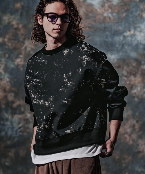 Jih Nunc(ジーヌンク)の「msw1907-総柄スプラッシュプリントスウェット(JIH-R1213)(スウェット・メンズ・ネイビー/ブラウン/ブラック・S/L/M)」の13枚目の写真