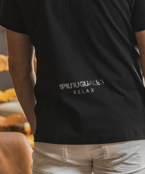 1PIU1UGUALE3 RELAX (ウノピゥウノウグァーレトレ リラックス)の「1PIU1UGUALE3 RELAX(ウノピゥウノウグァーレトレ リラックス)【ミッキーマウス】ラインストーンシルエット 半袖Tシャツ(Tシャツ/カットソー・メンズ・ブラック/ホワイト・XXL/XL/L/M/S)」の12枚目の写真
