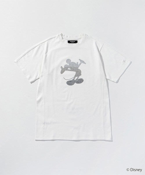 1PIU1UGUALE3 RELAX (ウノピゥウノウグァーレトレ リラックス)の「1PIU1UGUALE3 RELAX(ウノピゥウノウグァーレトレ リラックス)【ミッキーマウス】ラインストーンシルエット 半袖Tシャツ(Tシャツ/カットソー・メンズ・ブラック/ホワイト・XXL/XL/L/M/S)」の15枚目の写真