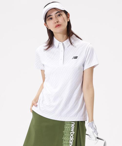 New Balance Golf(ニューバランスゴルフ)の「【new balance golf】ストライプゼブラ柄 半袖 カラーシャツ (WOMENS)(シャツ/ブラウス・レディース・ブラック/ホワイト/イエロー・SMALL/MEDIUM/X-LARGE/LARGE)」の1枚目の写真