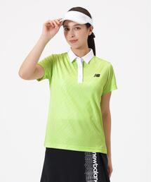 【new balance golf】ストライプゼブラ柄 半袖 カラーシャツ (WOMENS)