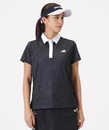 【new balance golf】ストライプゼブラ柄 半袖 カラーシャツ (WOMENS)