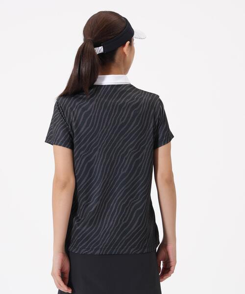 New Balance Golf(ニューバランスゴルフ)の「【new balance golf】ストライプゼブラ柄 半袖 カラーシャツ (WOMENS)(シャツ/ブラウス・レディース・ブラック/ホワイト/イエロー・SMALL/MEDIUM/X-LARGE/LARGE)」の4枚目の写真