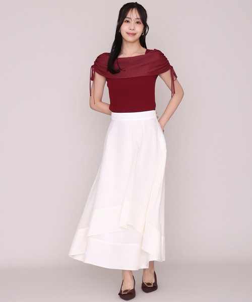 MISCH MASCH(ミッシュマッシュ)の「2026秋冬新作 サイドリボンシャーリングケープニット(ニット/セーター・レディース・イエロー/ワイン/ブラウン・フリ-)」の14枚目の写真