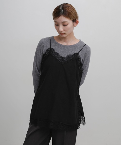 select MOCA(セレクトモカ)の「スウェードレースキャミソール(キャミソール・レディース・ブラック/ブラウン・FREE)」の16枚目の写真