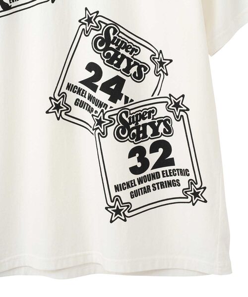 HYSTERIC GLAMOUR(ヒステリックグラマー)の「HG GUITAR STRINGS Tシャツ(Tシャツ/カットソー・メンズ・イエロー/ホワイト/ピンク・X-LARGE/LARGE/MEDIUM/SMALL)」の6枚目の写真