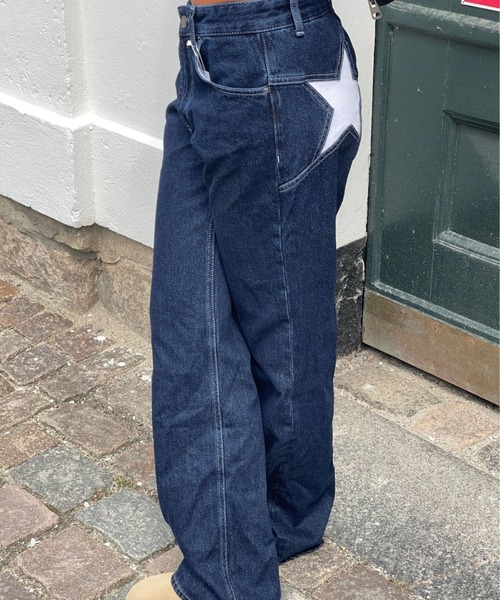 boemy(ボエミー)の「スターデザイン ストレートデニム(デニムパンツ・レディース・ブルー系その他/ブルー・L/M/S)」の10枚目の写真