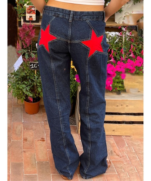 boemy(ボエミー)の「スターデザイン ストレートデニム(デニムパンツ・レディース・ブルー系その他/ブルー・L/M/S)」の21枚目の写真