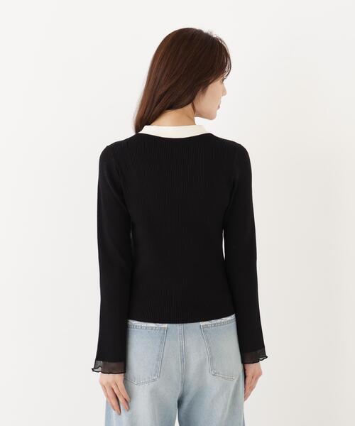 PROPORTION BODY DRESSING(プロポーションボディドレッシング)の「タイ付き部分シアーニット / 1216270900(ニット/セーター・レディース・ホワイト系その他/ブラック/ピンク・MEDIUM/SMALL)」の10枚目の写真