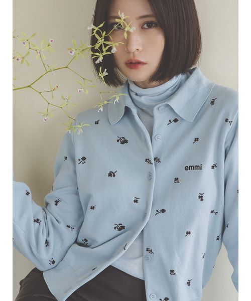 emmi(エミ)の「オーガニックコットンハイネックニットプルオーバー(ニット/セーター・レディース・ホワイト/ライトブルー/ブラック・F)」の16枚目の写真