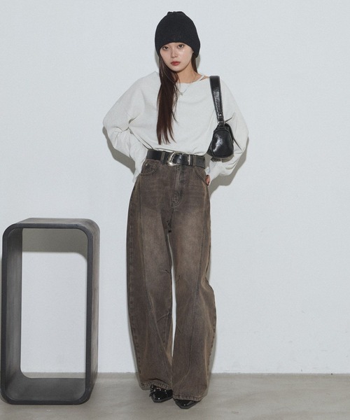 PAGEBOY(ページボーイ)の「【マシンウォッシャブル】メロウタッチニットプルオーバー(ニット/セーター・レディース・オフホワイト/ブラック/ローズ/グレー・FREE)」の9枚目の写真
