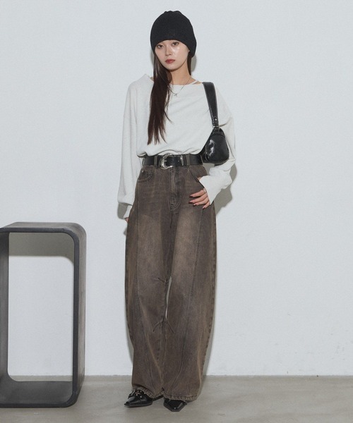 PAGEBOY(ページボーイ)の「【マシンウォッシャブル】メロウタッチニットプルオーバー(ニット/セーター・レディース・オフホワイト/ブラック/ローズ/グレー・FREE)」の10枚目の写真