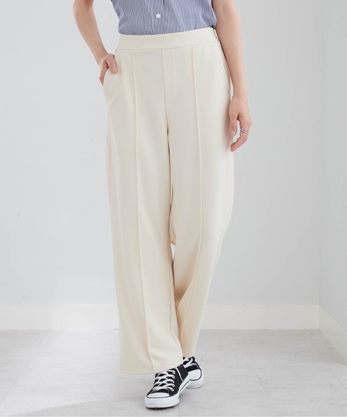 BELLUNA PLUS（ベルーナ）の「ジョーゼット素材ワイドパンツ６２丈（その他パンツ・レディース・ブラック/アイボリー/グリーン/レッド・SMALL/MEDIUM/LARGE/X-LARGE）」の2枚目の写真