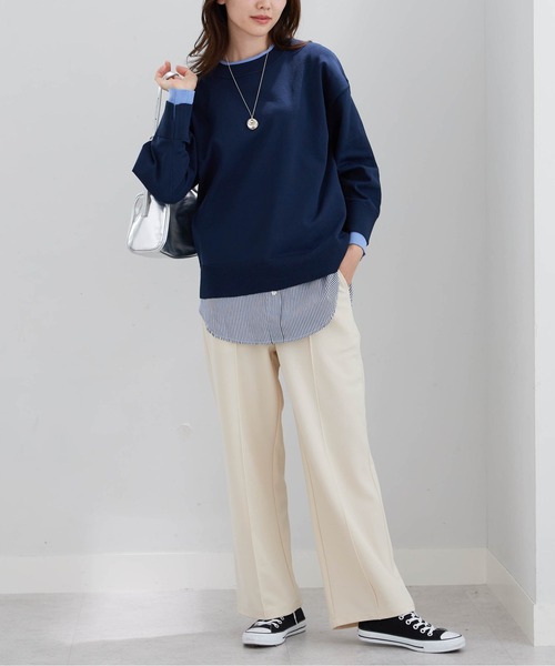 BELLUNA PLUS（ベルーナ）の「ジョーゼット素材ワイドパンツ６２丈（その他パンツ・レディース・ブラック/アイボリー/グリーン/レッド・SMALL/MEDIUM/LARGE/X-LARGE）」の8枚目の写真