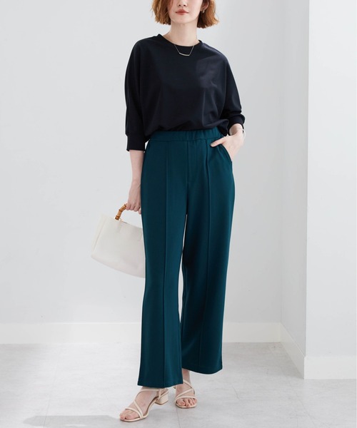 BELLUNA PLUS（ベルーナ）の「ジョーゼット素材ワイドパンツ６２丈（その他パンツ・レディース・ブラック/アイボリー/グリーン/レッド・SMALL/MEDIUM/LARGE/X-LARGE）」の18枚目の写真