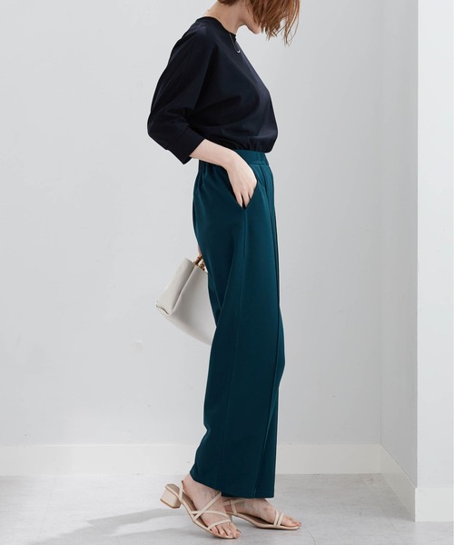 BELLUNA PLUS（ベルーナ）の「ジョーゼット素材ワイドパンツ６２丈（その他パンツ・レディース・ブラック/アイボリー/グリーン/レッド・SMALL/MEDIUM/LARGE/X-LARGE）」の20枚目の写真