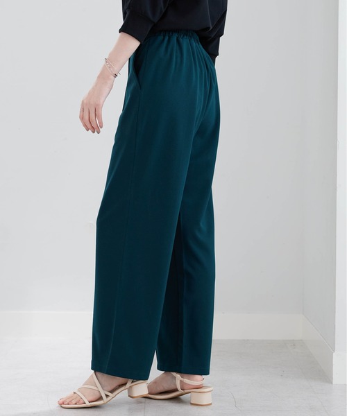 BELLUNA PLUS（ベルーナ）の「ジョーゼット素材ワイドパンツ６２丈（その他パンツ・レディース・ブラック/アイボリー/グリーン/レッド・SMALL/MEDIUM/LARGE/X-LARGE）」の17枚目の写真