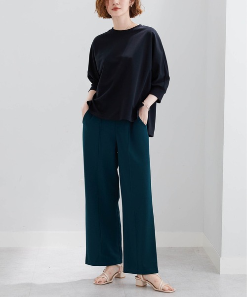 BELLUNA PLUS（ベルーナ）の「ジョーゼット素材ワイドパンツ６２丈（その他パンツ・レディース・ブラック/アイボリー/グリーン/レッド・SMALL/MEDIUM/LARGE/X-LARGE）」の22枚目の写真