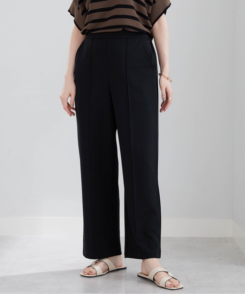 BELLUNA PLUS（ベルーナ）の「ジョーゼット素材ワイドパンツ６２丈（その他パンツ・レディース・ブラック/アイボリー/グリーン/レッド・SMALL/MEDIUM/LARGE/X-LARGE）」の9枚目の写真