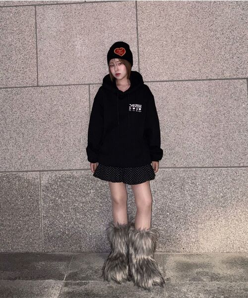 Cavish(カビシ)の「PLUR LOGO HOODIE BLACK(CV2BFUM402A)(パーカー・レディース・ブラック・SMALL/MEDIUM/LARGE)」の22枚目の写真